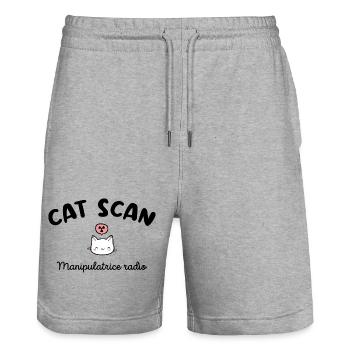 CAT SCAN Manipulatrice radio Chat Radiologie - Short de jogging bio TRAINER Stanley/Stella unisexe - gris chiné - Devant - Nik (191cm) & Marisol (170cm)