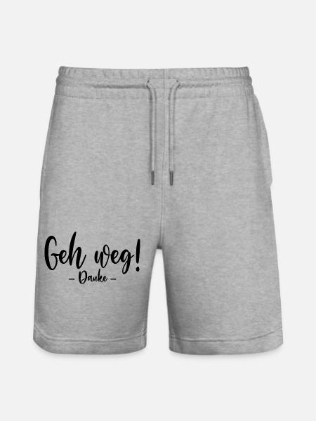Geh weg Danke - Stanley/Stella Unisex Bio Joggingshorts Trainer - Grau meliert