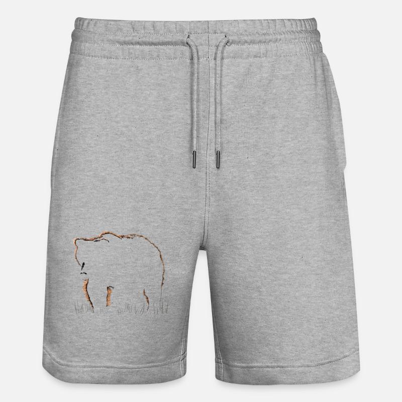 Bär - Stanley/Stella Unisex Bio Joggingshorts Trainer  - Grau meliert