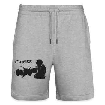 Schach - Bauer und König - Stanley/Stella Unisex Bio Joggingshorts Trainer  - Grau meliert - Vorne - Nik (191cm) & Marisol (170cm)