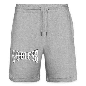 godly gott pray god godless prayer göttlich shirt - Stanley/Stella Unisex Bio Joggingshorts Trainer  - Grau meliert - Vorne - Nik (191cm) & Marisol (170cm)