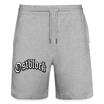 osten ostblock ossi ddr mauer retro vintage shirt - Stanley/Stella Unisex Bio Joggingshorts Trainer  - Grau meliert - Vorne - Nik (191cm) & Marisol (170cm)