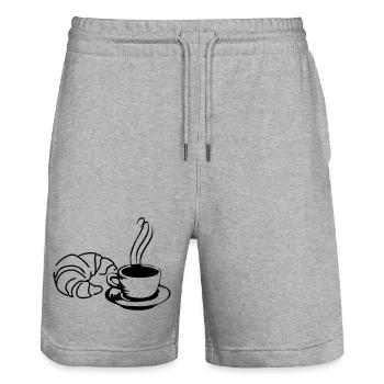 Tasse à café - Short de jogging bio TRAINER Stanley/Stella unisexe - gris chiné - Devant - Nik (191cm) & Marisol (170cm)