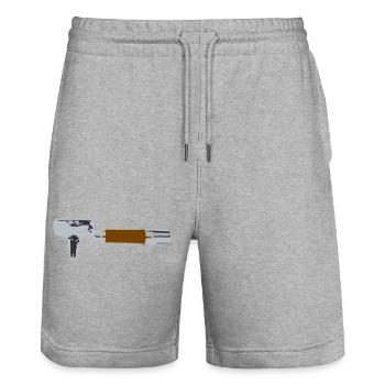 Portafilter T-Shirt Barista Gift Coffee Coffee - Stanley/Stella Trainer Unisex Organic Jogging Shorts - heather grey - Front - Nik (191cm) & Marisol (170cm)