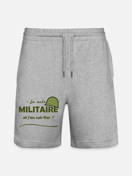 je suis militaire - Short de jogging bio TRAINER Stanley/Stella unisexe - gris chiné