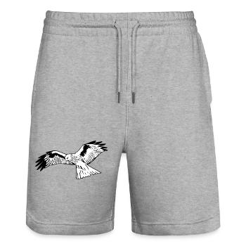 Falcon - Stanley/Stella Trainer Unisex Organic Jogging Shorts - heather grey - Front - Nik (191cm) & Marisol (170cm)
