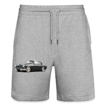 120er Serie Custom Grey - Stanley/Stella Unisex Bio Joggingshorts Trainer  - Grau meliert - Vorne - Nik (191cm) & Marisol (170cm)