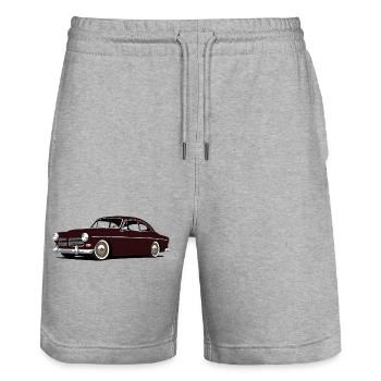 120er Serie Single Custom - Stanley/Stella Unisex Bio Joggingshorts Trainer  - Grau meliert - Vorne - Nik (191cm) & Marisol (170cm)