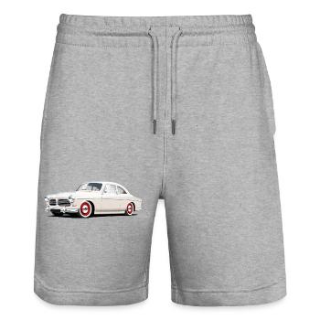 120er Serie Custom - Stanley/Stella Unisex Bio Joggingshorts Trainer  - Grau meliert - Vorne - Nik (191cm) & Marisol (170cm)