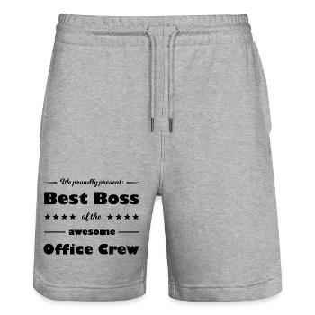 Le meilleur bureau - Short de jogging bio TRAINER Stanley/Stella unisexe - gris chiné - Devant - Nik (191cm) & Marisol (170cm)