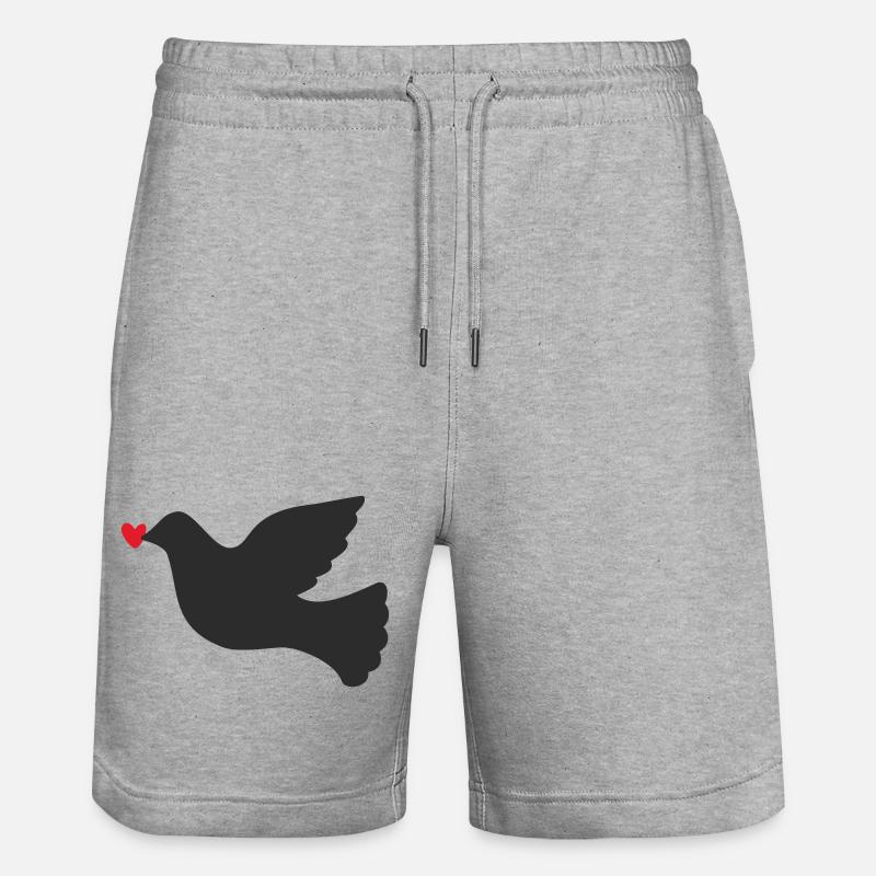 Friedenstaube Friede Freiheit - Stanley/Stella Unisex Bio Joggingshorts Trainer  - Grau meliert