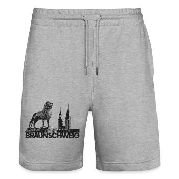 Brunswick Lion - Short de jogging bio TRAINER Stanley/Stella unisexe - gris chiné - Devant - Nik (191cm) & Marisol (170cm)