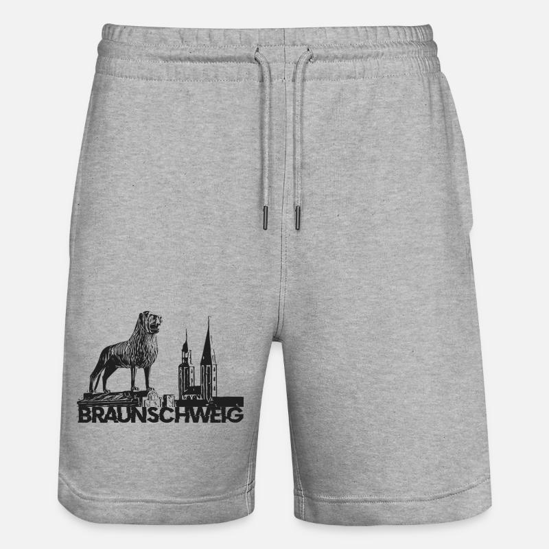 Brunswick Lion - Short de jogging bio TRAINER Stanley/Stella unisexe - gris chiné