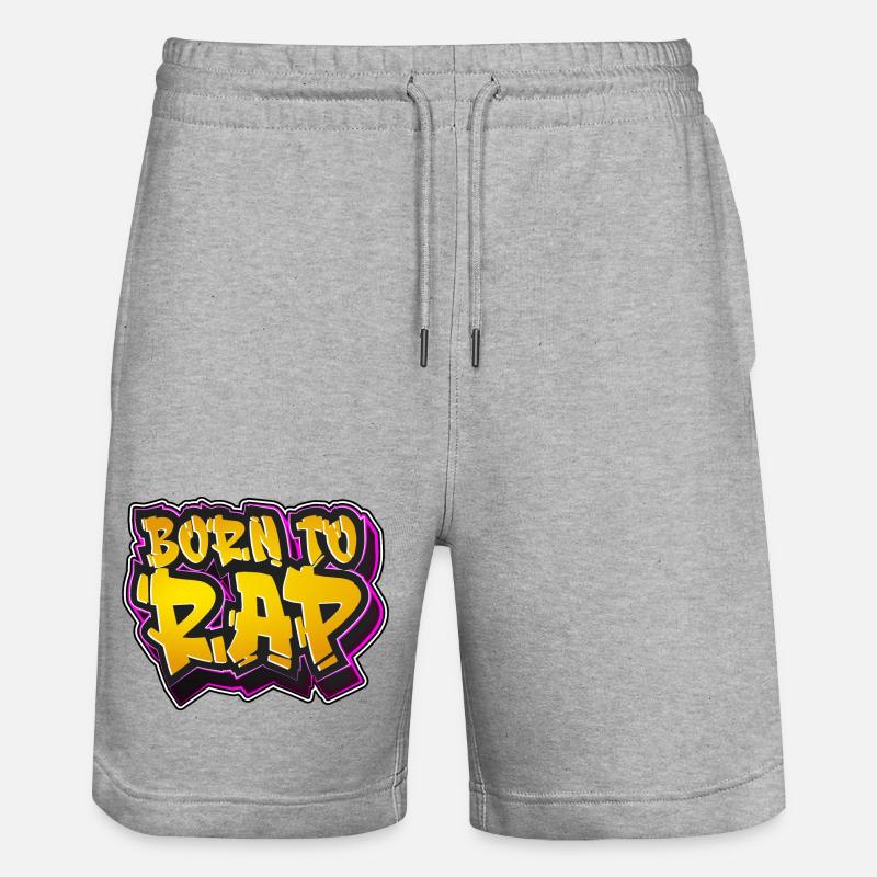 Né pour rapper - Short de jogging bio TRAINER Stanley/Stella unisexe - gris chiné