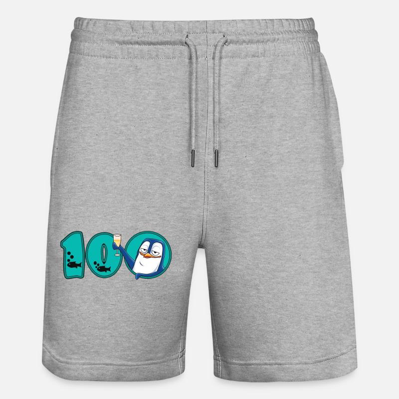 Pingouin du 100e anniversaire - Short de jogging bio TRAINER Stanley/Stella unisexe - gris chiné