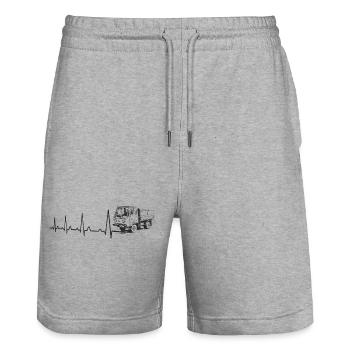 Heartbeat - Multicar M25 - Short de jogging bio TRAINER Stanley/Stella unisexe - gris chiné - Devant - Nik (191cm) & Marisol (170cm)