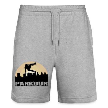 Parkour - Short de jogging bio TRAINER Stanley/Stella unisexe - gris chiné - Devant - Nik (191cm) & Marisol (170cm)