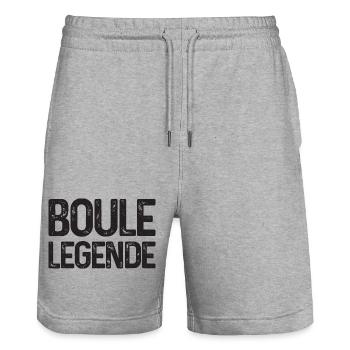Tenue Boule Legend pour Bouler à Boulen Boule - Short de jogging bio TRAINER Stanley/Stella unisexe - gris chiné - Devant - Nik (191cm) & Marisol (170cm)