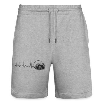 Heartbeat Kraz GDR Camion - Short de jogging bio TRAINER Stanley/Stella unisexe - gris chiné - Devant - Nik (191cm) & Marisol (170cm)