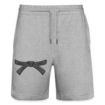 Karate belt, Black belt 1st Dan, Karate Instructor - Stanley/Stella Trainer Unisex Organic Jogging Shorts - heather grey - Front - Nik (191cm) & Marisol (170cm)