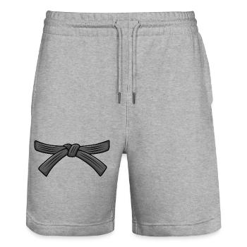 Judo belt Jiu-Jitsu Black belt Judo 1th Dan Obi - Stanley/Stella Trainer Unisex Organic Jogging Shorts - heather grey - Front - Nik (191cm) & Marisol (170cm)