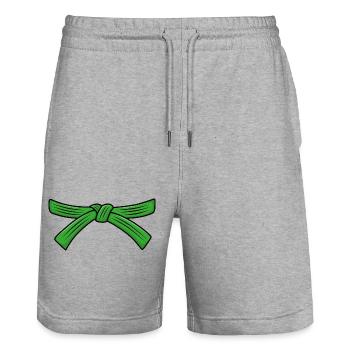 Judo belt Jiu-Jitsu Green belt Judo 3th Kyu Ob - Stanley/Stella Trainer Unisex Organic Jogging Shorts - heather grey - Front - Nik (191cm) & Marisol (170cm)