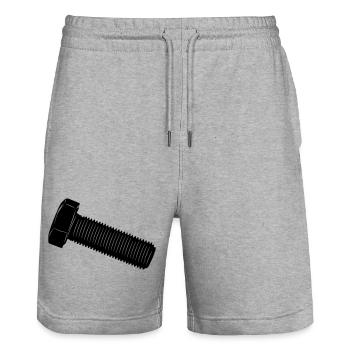 Schraube für eine Mutter - Stanley/Stella Unisex Bio Joggingshorts Trainer  - Grau meliert - Vorne - Nik (191cm) & Marisol (170cm)