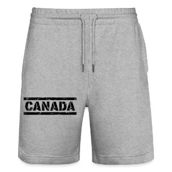 Canada - Stanley/Stella Trainer Unisex Organic Jogging Shorts - heather grey - Front - Nik (191cm) & Marisol (170cm)
