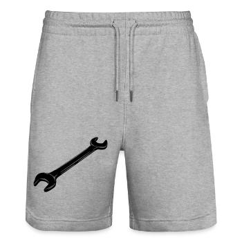 Clé - Short de jogging bio TRAINER Stanley/Stella unisexe - gris chiné - Devant - Nik (191cm) & Marisol (170cm)