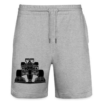 Rennfahrer - Stanley/Stella Unisex Bio Joggingshorts Trainer  - Grau meliert - Vorne - Nik (191cm) & Marisol (170cm)