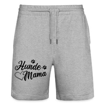Hunde Mama - Stanley/Stella Unisex Bio Joggingshorts Trainer  - Grau meliert - Vorne - Nik (191cm) & Marisol (170cm)
