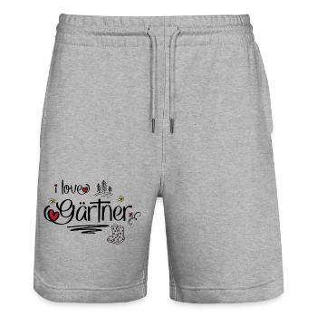 Gärtner - Stanley/Stella Unisex Bio Joggingshorts Trainer  - Grau meliert - Vorne - Nik (191cm) & Marisol (170cm)