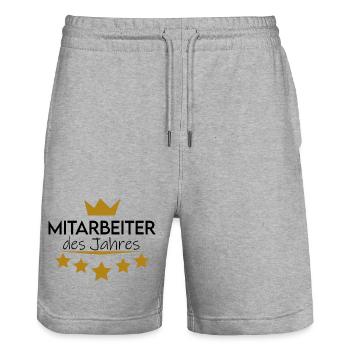 Mitarbeiter des Jahres - Stanley/Stella Unisex Bio Joggingshorts Trainer  - Grau meliert - Vorne - Nik (191cm) & Marisol (170cm)