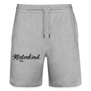 Küstenkind - Stanley/Stella Unisex Bio Joggingshorts Trainer  - Grau meliert - Vorne - Nik (191cm) & Marisol (170cm)