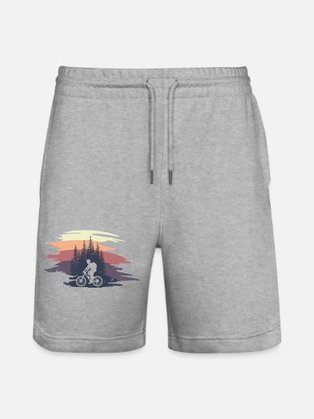 Mountainker in the forest - Stanley/Stella Trainer Unisex Organic Jogging Shorts - heather grey