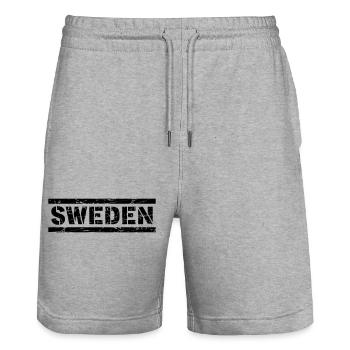Sweden - Stanley/Stella Trainer Unisex Organic Jogging Shorts - heather grey - Front - Nik (191cm) & Marisol (170cm)