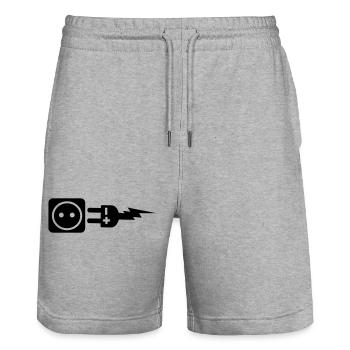 Plug plus and minus - Stanley/Stella Trainer Unisex Organic Jogging Shorts - heather grey - Front - Nik (191cm) & Marisol (170cm)