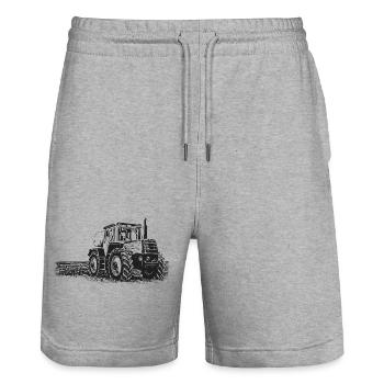 MB trac 1500 | Traktor - Stanley/Stella Unisex Bio Joggingshorts Trainer  - Grau meliert - Vorne - Nik (191cm) & Marisol (170cm)