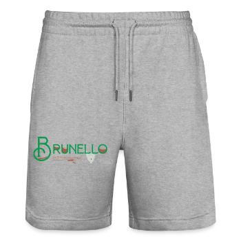 Brunello Reg - Stanley/Stella Trainer Unisex Organic Jogging Shorts - heather grey - Front - Nik (191cm) & Marisol (170cm)