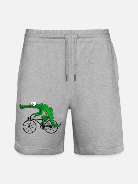 Crocodile avec vélo - Short de jogging bio TRAINER Stanley/Stella unisexe - gris chiné
