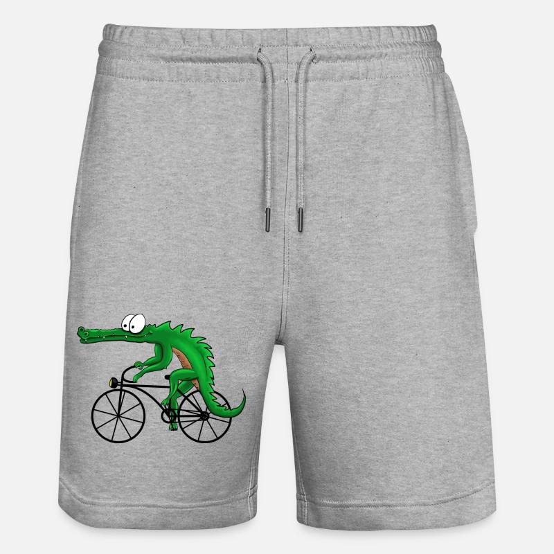 Crocodile avec vélo - Short de jogging bio TRAINER Stanley/Stella unisexe - gris chiné