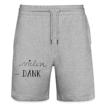 vielen Dank - Stanley/Stella Unisex Bio Joggingshorts Trainer  - Grau meliert - Vorne - Nik (191cm) & Marisol (170cm)