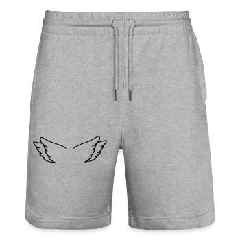 Angel Wings - Stanley/Stella Trainer Unisex Organic Jogging Shorts - heather grey - Front - Nik (191cm) & Marisol (170cm)
