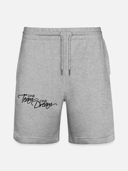 Lettering One Team - Stanley/Stella Trainer Unisex Organic Jogging Shorts - heather grey