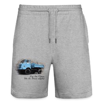 W50 Kipper - Stanley/Stella Unisex Bio Joggingshorts Trainer  - Grau meliert - Vorne - Nik (191cm) & Marisol (170cm)