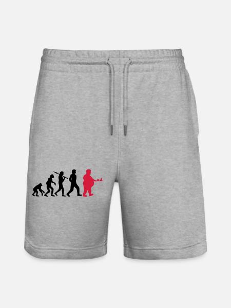 Fast Food Evolution - Stanley/Stella Trainer Unisex Organic Jogging Shorts - heather grey