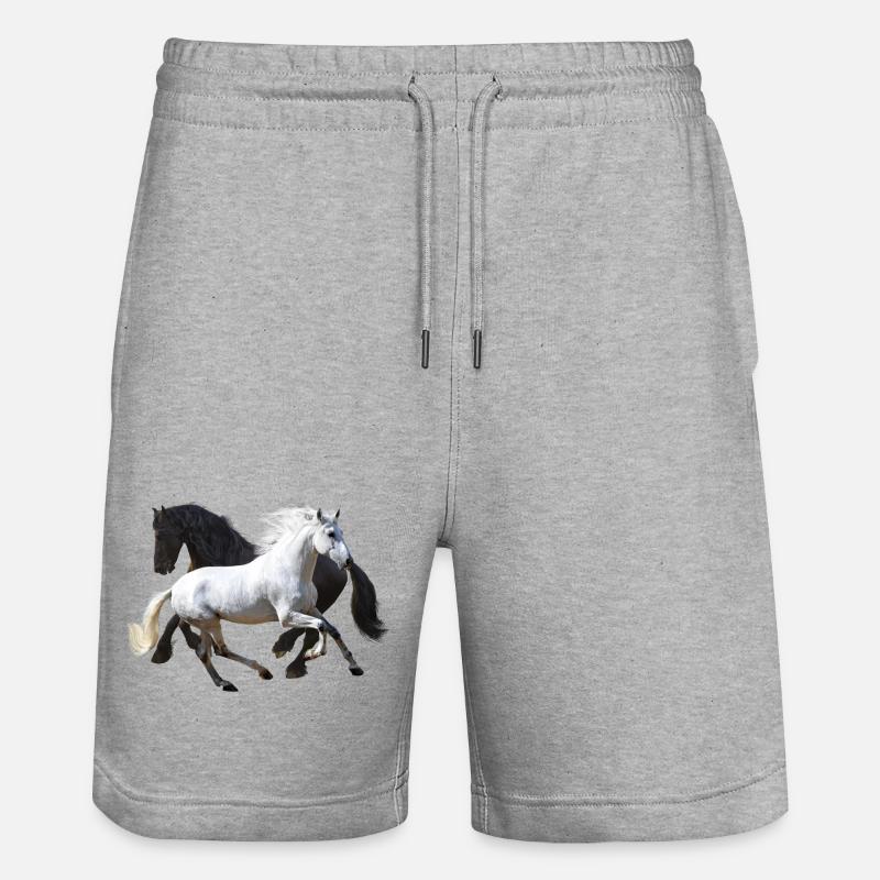 Chevaux - Short de jogging bio TRAINER Stanley/Stella unisexe - gris chiné