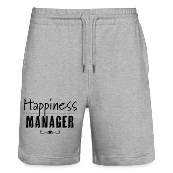 Happiness Manager - Stanley/Stella Unisex Bio Joggingshorts Trainer  - Grau meliert - Vorne - Nik (191cm) & Marisol (170cm)