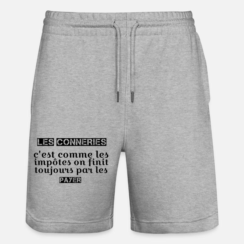 Design floral abstrait en pastel - Short de jogging bio TRAINER Stanley/Stella unisexe - gris chiné