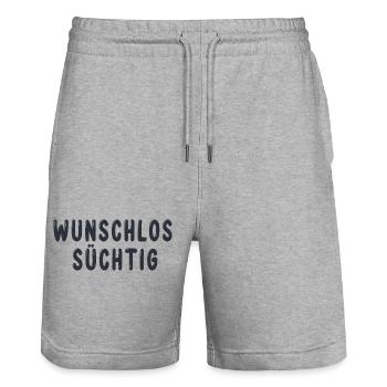 Wunschlos Süchtig - Stanley/Stella Unisex Bio Joggingshorts Trainer  - Grau meliert - Vorne - Nik (191cm) & Marisol (170cm)